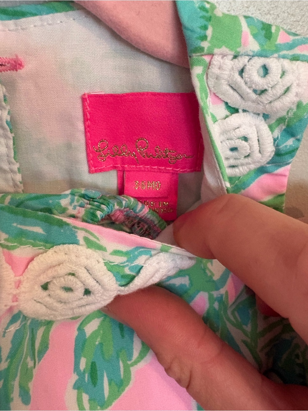 Lilly Pulitzer Pink & Green Floral Sleeveless Infant Bloomer - Picture 2 of 2